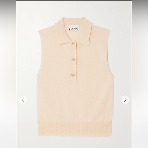 Ganni Button-embellished merino wool and cashmere-blend vest - Picture 3 of 4